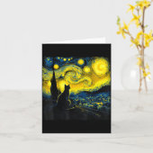 Black Cat Funny Cat Lover Mom Daddy Starry Night V Karte (Gelbe Blume)
