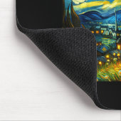 Black Cat Funny Cat Lover Mom Daddy Starry Night V Mousepad (Ecke)