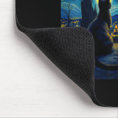Black Cat Funny Cat Lover Mom Daddy Starry Night V Mousepad (Ecke)