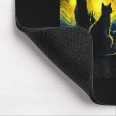 Black Cat Funny Cat Lover Mom Daddy Starry Night V Mousepad (Ecke)