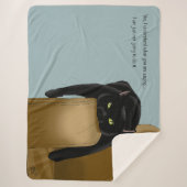 Black Cat Funny Sassy Blue Sherpadecke (Vorderseite)