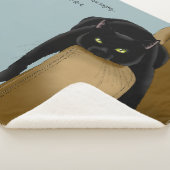 Black Cat Funny Sassy Blue Sherpadecke (3/4)