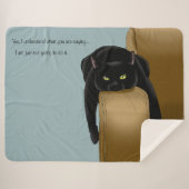 Black Cat Funny Sassy Blue Sherpadecke (Vorderseite (Horizontal))