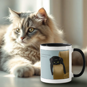Black Cat Funny Sassy Blue Tasse