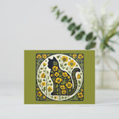 Black Cat Garden Postkarte (Stehend Vorderseite)