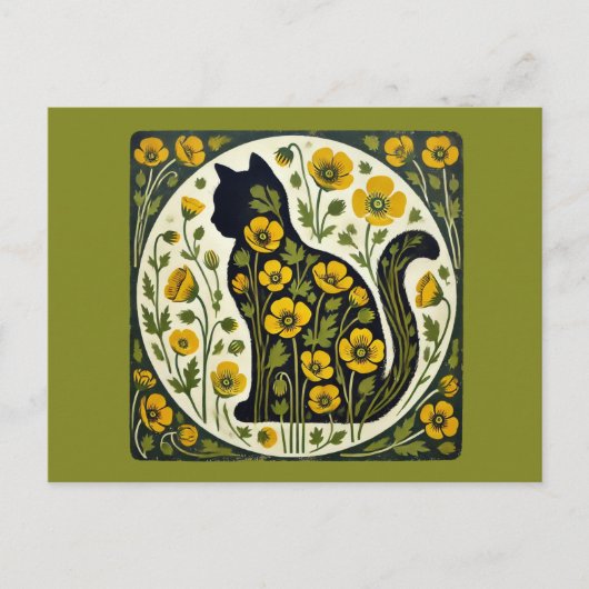 Black Cat Garden Postkarte (Vorderseite)