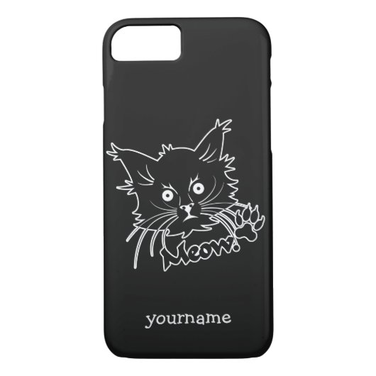 Black-Cat-Gehäuse für Monogramm Case-Mate iPhone Hülle (Rückseite)