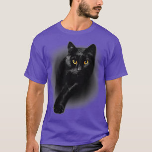 Black Cat Gelbe Augen Katzen Geschenke T-Shirt