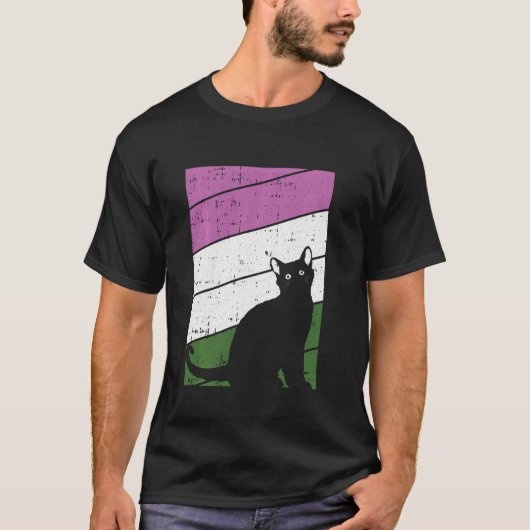Black Cat Gender Que Stolz Kitty GBbt Q Stolz A T-Shirt (Vorderseite)
