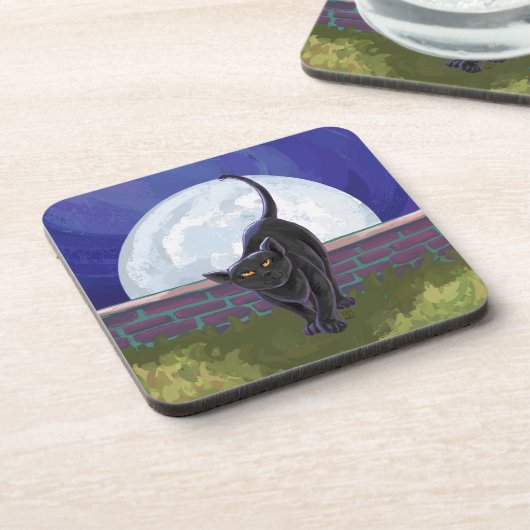 Black Cat Geschenke & Accessoires Getränkeuntersetzer (Linke Seite)