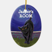 Black Cat Geschenke & Accessoires Keramik Ornament (Vorne)