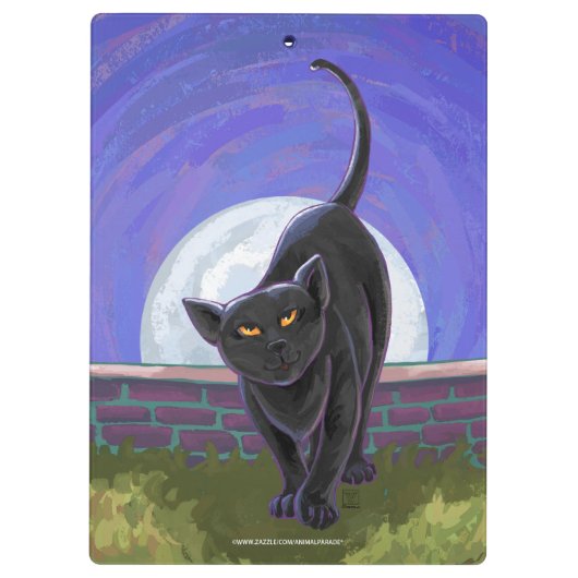 Black Cat Geschenke & Accessoires Klemmbrett (Rückseite)
