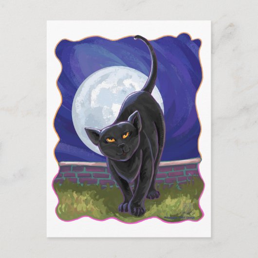 Black Cat Geschenke & Accessoires Postkarte (Vorderseite)
