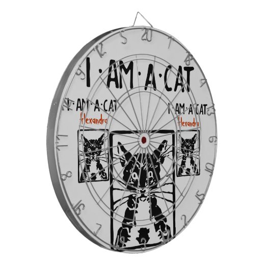 Black Cat Geschenke Dartscheibe (Vorderseite Links)