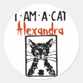 Black Cat Geschenke Runder Aufkleber (Vorderseite)