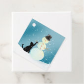 Black Cat Gestalten eines Schneemanns Weihnachtsge Geschenkanhänger (Beispiel)