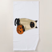 Black Cat Ghost mit Pumpkin Essential T - Shirt Strandtuch (Vorderseite)