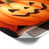 Black Cat, Ghost und Jack-O-Lanterns Poster (Ecke)