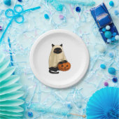 Black Cat Ghost with Pumpkin Essential T-Shirt Pappteller (Party)