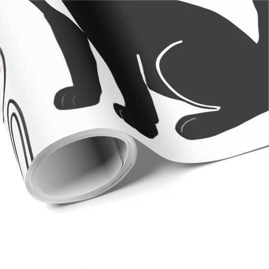 Black Cat Gift Wrapping Paper Geschenkpapier (Rolleneckpunkt)