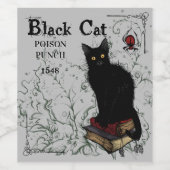 Black Cat Giison Punch Halloween Weinetikett (Einzelnes Label)