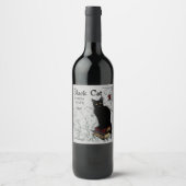 Black Cat Giison Punch Halloween Weinetikett (Vorderseite)