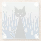 Black Cat Glass Untersetzer (Rückseite)