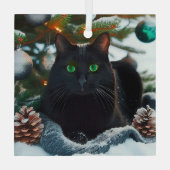 Black Cat Glass Weihnachtsschmuck (Rückseite)