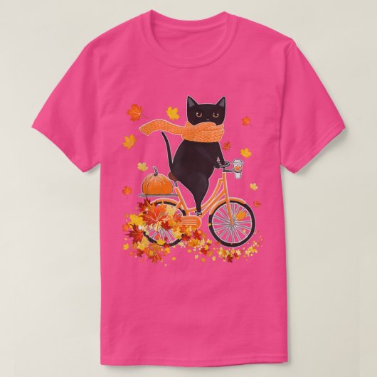 Black Cat Go Cycling Herbst Erntedank Bicy T-Shirt (Design vorne)