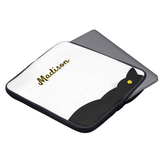 BLACK CAT Golden Eyes individuell einstellbar Laptopschutzhülle (Vorne Oben)