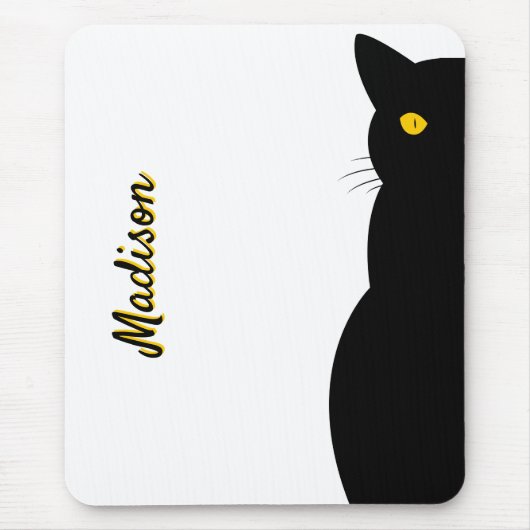 BLACK CAT Golden Eyes individuell einstellbar Mousepad (Vorne)