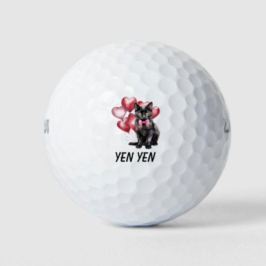 Black Cat Golf Balls - Ideal für Golfliebhaber Golfball (Vorderseite)