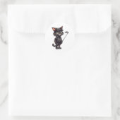 Black Cat Golf Runder Aufkleber (Tasche)