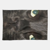 Black Cat Gorgeous Artistic Pet Portrait Geschirrtuch (Horizontal)