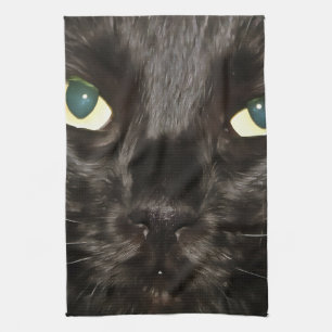 Black Cat Gorgeous Artistic Pet Portrait Geschirrtuch