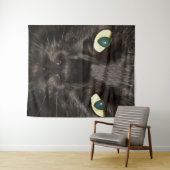 Black Cat Gorgeous Artistic Pet Portrait Wandteppich (Beispiel (Horizontal))