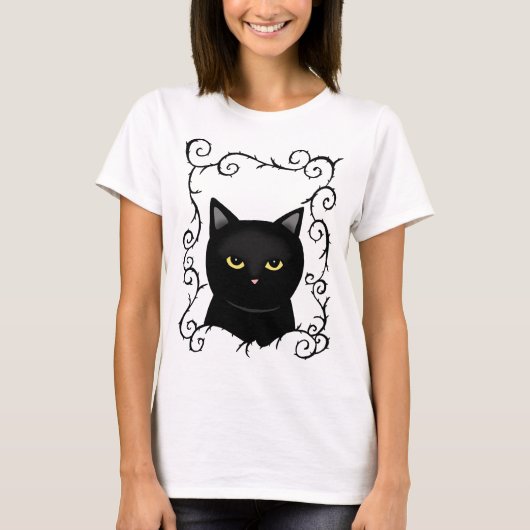 Black Cat Goth Black Cat Liebhaber Halloween-Horro T-Shirt (Vorderseite)