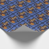 Black Cat Grabstein Fledermäuse Halloween Geschenkpapier (Ecke)