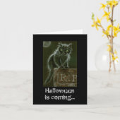 Black Cat Gravestone RIP Halloween kommt... Karte (Gelbe Blume)