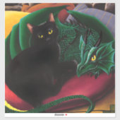 Black Cat Green Dragon Aufkleber (Blatt)