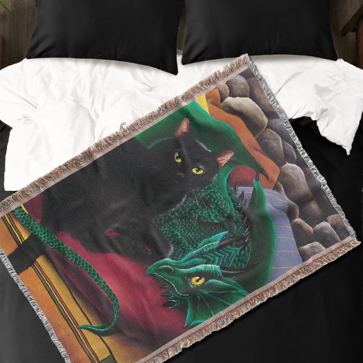Black Cat Green Dragon Decke