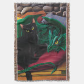 Black Cat Green Dragon Decke (Vorderseite Vertikal)