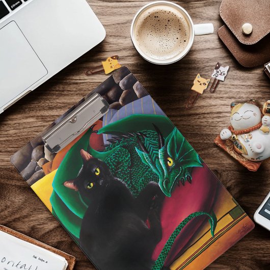 Black Cat Green Dragon Klemmbrett