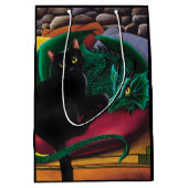 Black Cat Green Dragon Mittlere Geschenktüte (Vorderseite)