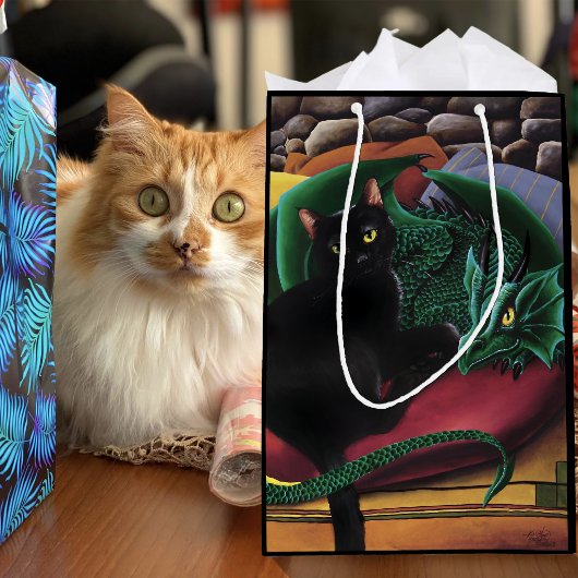 Black Cat Green Dragon Mittlere Geschenktüte