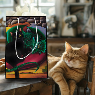 Black Cat Green Dragon Mittlere Geschenktüte