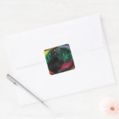 Black Cat Green Dragon Quadratischer Aufkleber (Umschlag)