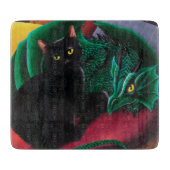 Black Cat Green Dragon Schneidebrett (Vorderseite)