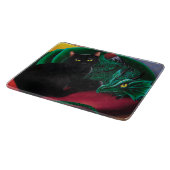 Black Cat Green Dragon Schneidebrett (Ecke)