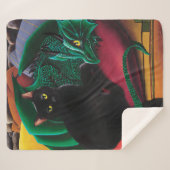 Black Cat Green Dragon Sherpadecke (Vorderseite (Horizontal))